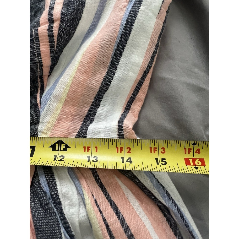 Free People Large Lilah Cotton Multi Striped Pleated Dress Lined Strapless (144) - Picture 6 of 14